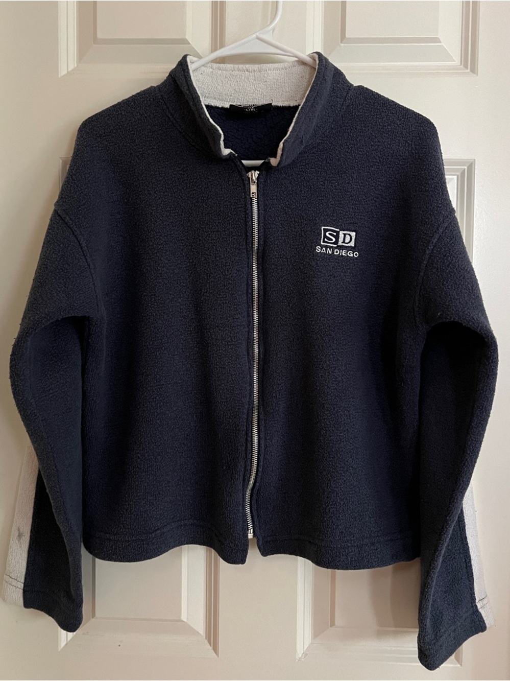 Exist Navy Full-Zip Fleece Jacket with White Trim